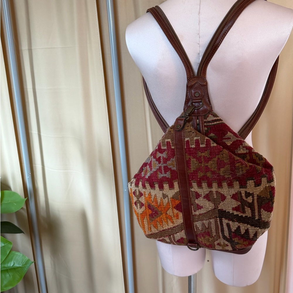 Woven Convertible Kilim Crossbody Backpack Selected by Animal Vintage